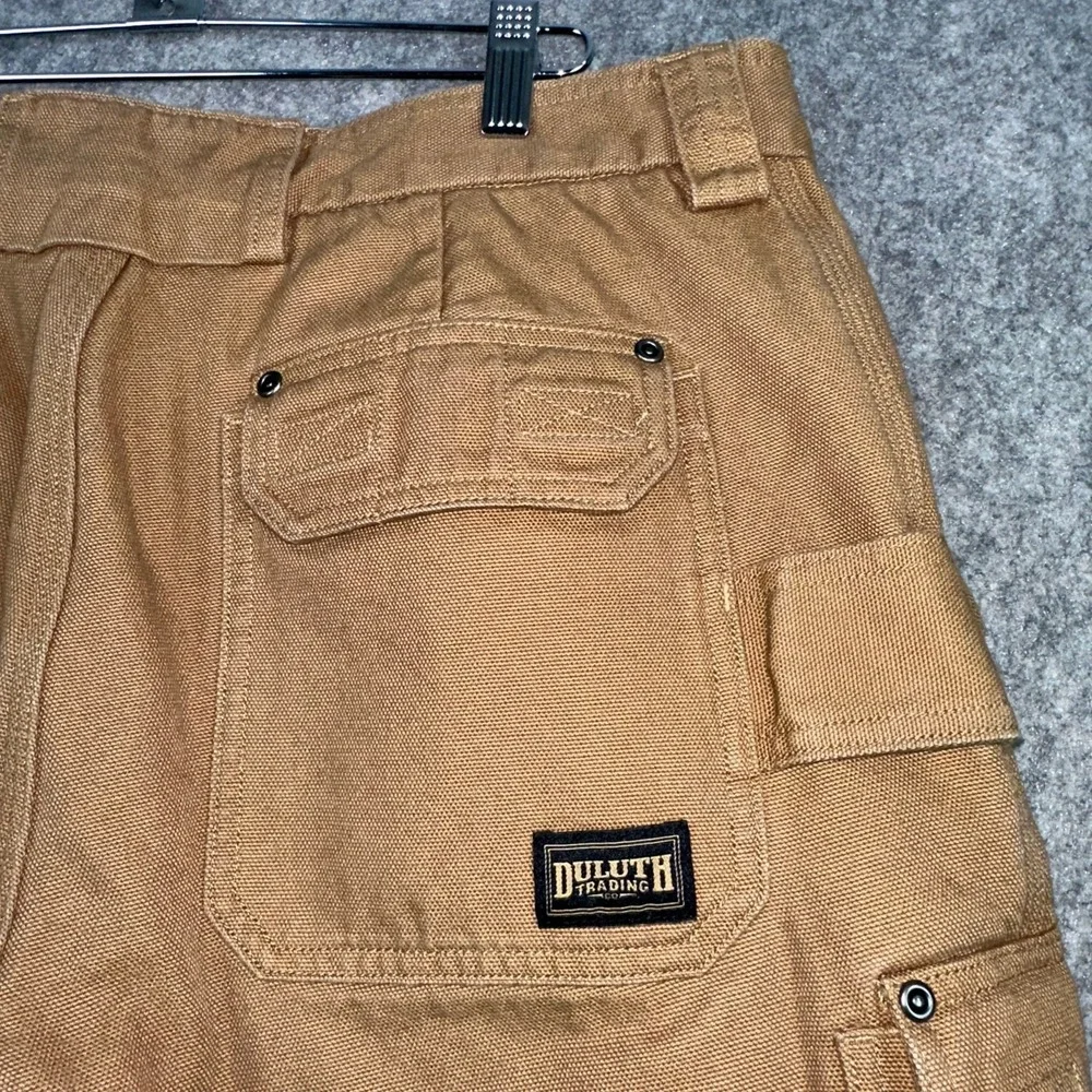 Duluth Trading Co Cargo Pants Mens 34x32 Brown Original Fire Hose Fleece Lined